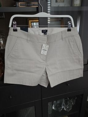 J. Crew Women's Chino Shorts in Oyster Grey